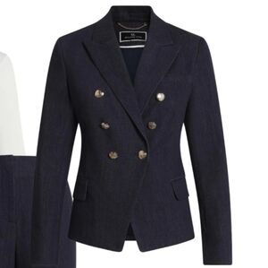 EUC Melanie Lyne 8 Black Double Breasted Button Cuff Blazer